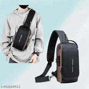 Waterproof Polyester Slim Unisex Crossbody Sling Bag Chest Backpack Men's Shoulder Bag, Leisure Travel Handbag, Hard Shell Anti-Theft Chest Bag