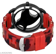 Analog Dial Red Band Green Watch for Men & Boys – Stylish & Trendy
