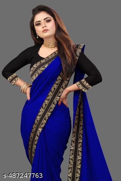 Refined Georgette  Saree with Stunning Maharani Lace Detailing