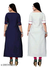New women Ethenic Pachwork  cotton blend  straight  combo kurti for formal party wer