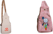 Unisex Hemp Crossbody Bag, 12" H x 6" W, Eco-Friendly for Men & Women