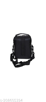 MISHK Polyester Casual Cross Body Sling Bag for Men & Women| Messenger Shoulder Bag| Mobile Side Bag - Black