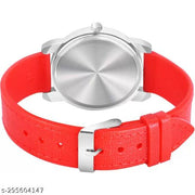 Yolako Black Dial Red Pu Unisex Boy-Girls Kids Watch