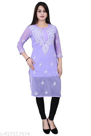Lakhnavi chikankari kurti miror work with free inner