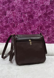 Classic versatile women Brown PU sling bags/Full hand work bag/sling bag for women/party wear bag for women/long bag for women/wedding bag for women/Small sling bags/Premium PU leather sling bags for women