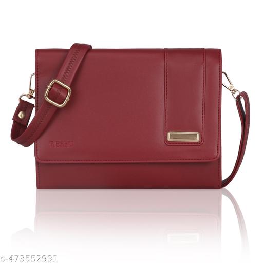 RESHU 6 card slot premium PU leather with heart batch fitting  zipper hand purse for women