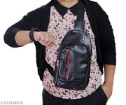 MISHK PU Foam Leather Chest Crossbody Daypack Shoulder Sling One Strap Travel Bag | Chest Bag for Men & Women