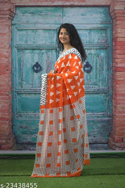 ETHNIC PURE COTTON MULMUL SAREE WITH BLOUSE