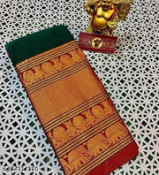 Narayanpet Pure cottonSilk saree with Running Blouse piece For Womens