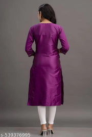 Straight Embroidered Kurta For Women And Girls