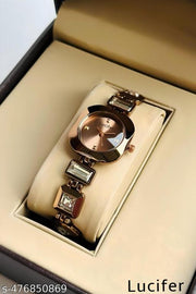 Women's &Girls&Miss&Ladies Special Edition Jewellery Chain & Round Dial in Square case with Ston Studded Analog Watch - For Women
