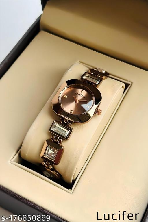 Women's &Girls&Miss&Ladies Special Edition Jewellery Chain & Round Dial in Square case with Ston Studded Analog Watch - For Women