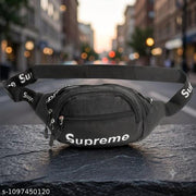 Waist Bag for Men & Women | Crossbody Fanny Pack Sling Bag for Hiking, Travel, Camping, Outdoor Sports & Cycling | Adjustable Strap (Black)