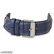 Blue 22mm Genuine leather Strap For Watch and Smart Watch for All 22mm