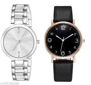 High Quality Round Dial Fancy Leather Belt Women Analog Watch(Pack of 2)