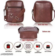 Stylish Professional Casual Synthetic Leather Unisex Bag/Shoulder Bag for Men/Travel Bag/Cross Body Bag/Office Business Bag/Messenger Bag/Stylish Sling Bag for Men & Women - 1 Pcs, Color May Vary