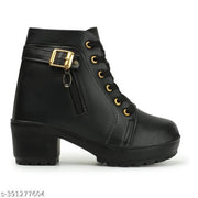 Trendy, Trending and Stylist Boot for Girls Latest Stylish High Heel Long Ankle Synthetic Leather Zipper Boots for Women/Girls/Ladies