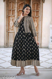 Awsome Anarkali Styled Kurti With Jacket For Womens