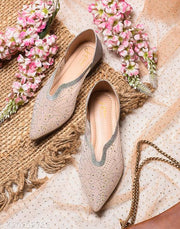 JM LOOKS Women's Bellies & Ballerinas | Pointed Toe Rhinestone | Stylish & Attractive Comfort for Women & Girls