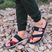 BRD-813-BRD-730 Navy Rexine Flip Flops For Men Combo Pack of 2