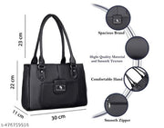 Trendy Black Shoulder Bag with Multiple Compartments I women handbag I Ladies handbag I College bag I Ladies Purse I Partywear bag I Handbags, sling bags, shoulder bags, tote bags, laptop bags, office bags, college bags, travel bags, leather bags.