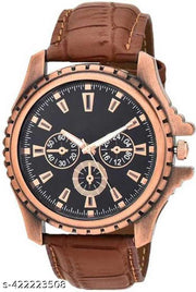 Leather Strap Watch for Men & Boys - Combo of 3 Watches