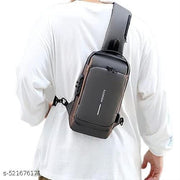Waterproof Polyester Slim Unisex Crossbody Sling Bag Chest Backpack Men's Shoulder Bag, Leisure Travel Handbag, Hard Shell Anti-Theft Chest Bag