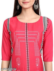 Polyster/Crepe fabric-Stylish Printed 2 Kurti On Lowest Price & Best Quality