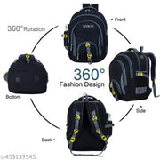Myron Combo School bag + Lunch Bag Unisex travel Backpack durable and strong Class 5th-10th for School, college, travel and office use Waterproof School Bag  (Black, 50 L)