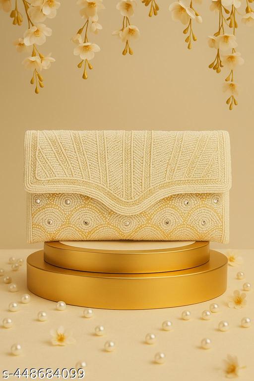 New Trendy Pure White Beaded Women Clutch || Latest Clutch Designed With Pearls In White Colour For Girls & Women | Clutch For Women | Party Wear Wallet For Women | Purse For Women | Wallet For Women | Best Beautiful Wedding Clutch purs for Women & girls.
