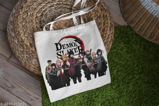 Eshaaver, Demon Slayer Yoriichi Tsugikuni/ 12 upper & lower moon  Anime White Tote Bag