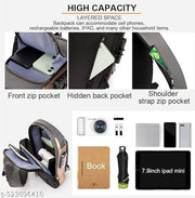 WomenBuzz Multifunction  Unisex Sling Bag , USB Charging Sport Sling Shoulder Bags,Crossbody Bag For Walking, Gym, Sport, Hiking, Cycling, Travel