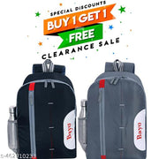Bayo Grey Black 2pc 25 L Casual Backpack For School Collage Office Tuition and Picnic Boys Girls Men & women Waterproof Laptop Bag