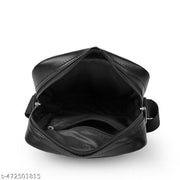 Faux Leather Unisex Sling Cross Body Travel Office Messenger Bag