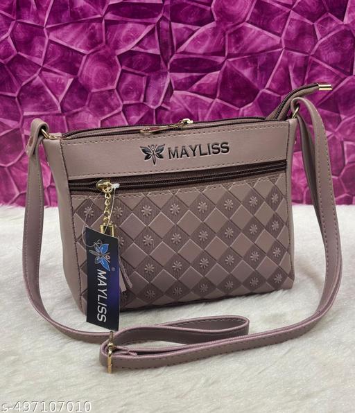 Gorgeous stylish women Lavender PU sling bags/Premium PU leather sling bags for women/Small sling bag/Full handwork bag/Party wear and wedding bag for women