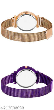 Queen Dial Magnetic Belt Combo Women's and Girl's Watches Pack of 2