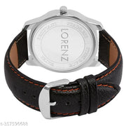 LORENZ Gift Combo of Brown Wallet & White Dial Watch for Men & Boys | CM-1069WL-BRN