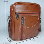 Men Premium Brown Leather Sling Bag | Stylish Crossbody Side Bag for Office, Travel & Daily Use