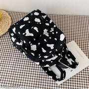 Medium 15 L TUITION BAG AND COLLEGE BAG FOR GIRLS STYLISH AND TRENDY LIGHTWEIGHT BACKPACKS (BLACK  DOT BAGS)