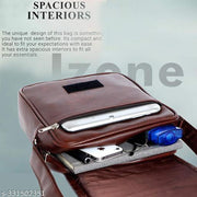 Faux Leather Small Sling Bag (Brown)