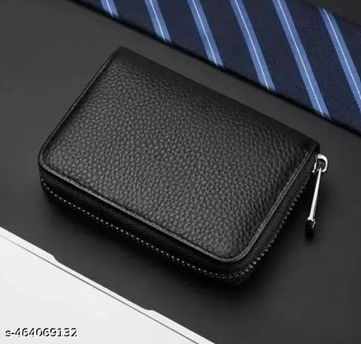 High Quality Zipper, 9 Slots Leather Credit Card Holder | ATM Card Holder For Mens and Womens (PACK OF 1)(BLACK)