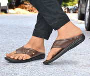 mens stylish slipper leather flip flop