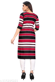 Women Printed Crepe Straight Kurti