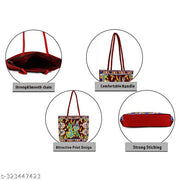 Royal Looking Cotton Traditional Ethnic Rajasthani Jaipuri Embroidered Handbag (Maroon)