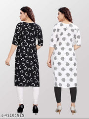 Polyster/Crepe fabric-Women's Printed Kurtis