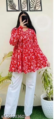 Womens Rayon Printed Kurti