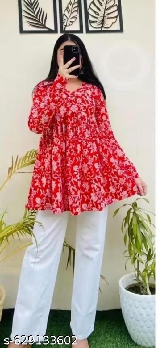 Womens Rayon Printed Kurti