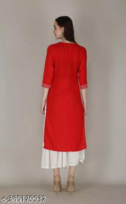 rayon kurti embroidered