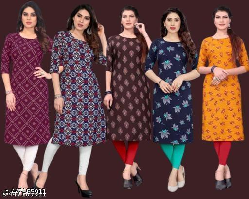 Polyster/Crepe fabric-Jivika Alluring Kurtis