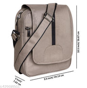 LOREM Grey Stylish PVC Coated Matty Fabric Cross  Sling Bag For Men SL10